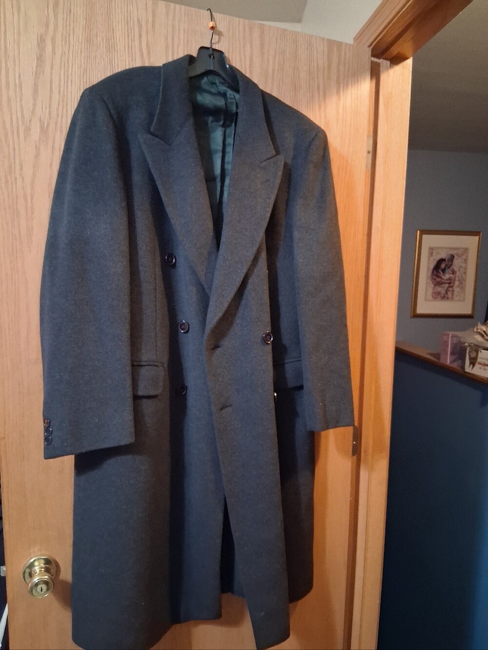 Vintage Emilio Zenni long cashmere blend double breasted coat, made in italy